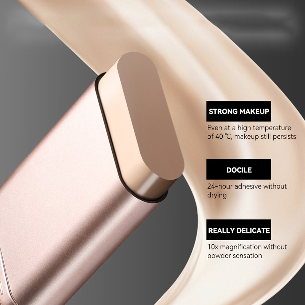 Hydrating Foundation with Natural Glow, Lightweight Double-Ended Makeup for Radiance, Waterproof with Built-In Brush