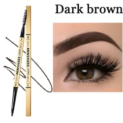 waterproof eyebrow pen, non-smudged lasting brown matte makeup, double head eyebrow tint pencil with brush