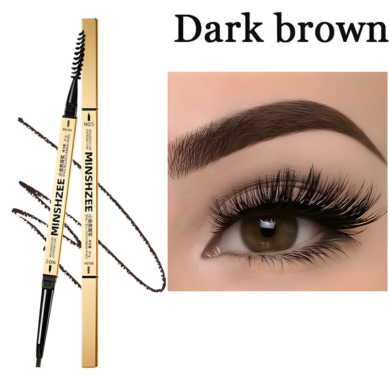Waterproof Eyebrow Pen, Non-Smudged Lasting Brown Matte Makeup, Double Head Eyebrow Tint Pencil with Brush