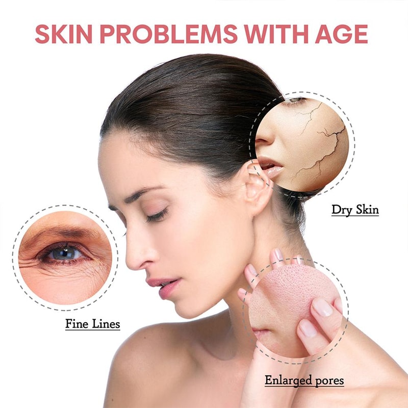 Vitamin C & Hyaluronic Acid Firming Face Serum, Shrink Pores, Brightening & Moisturizing Serum for Fine Lines Skin Care