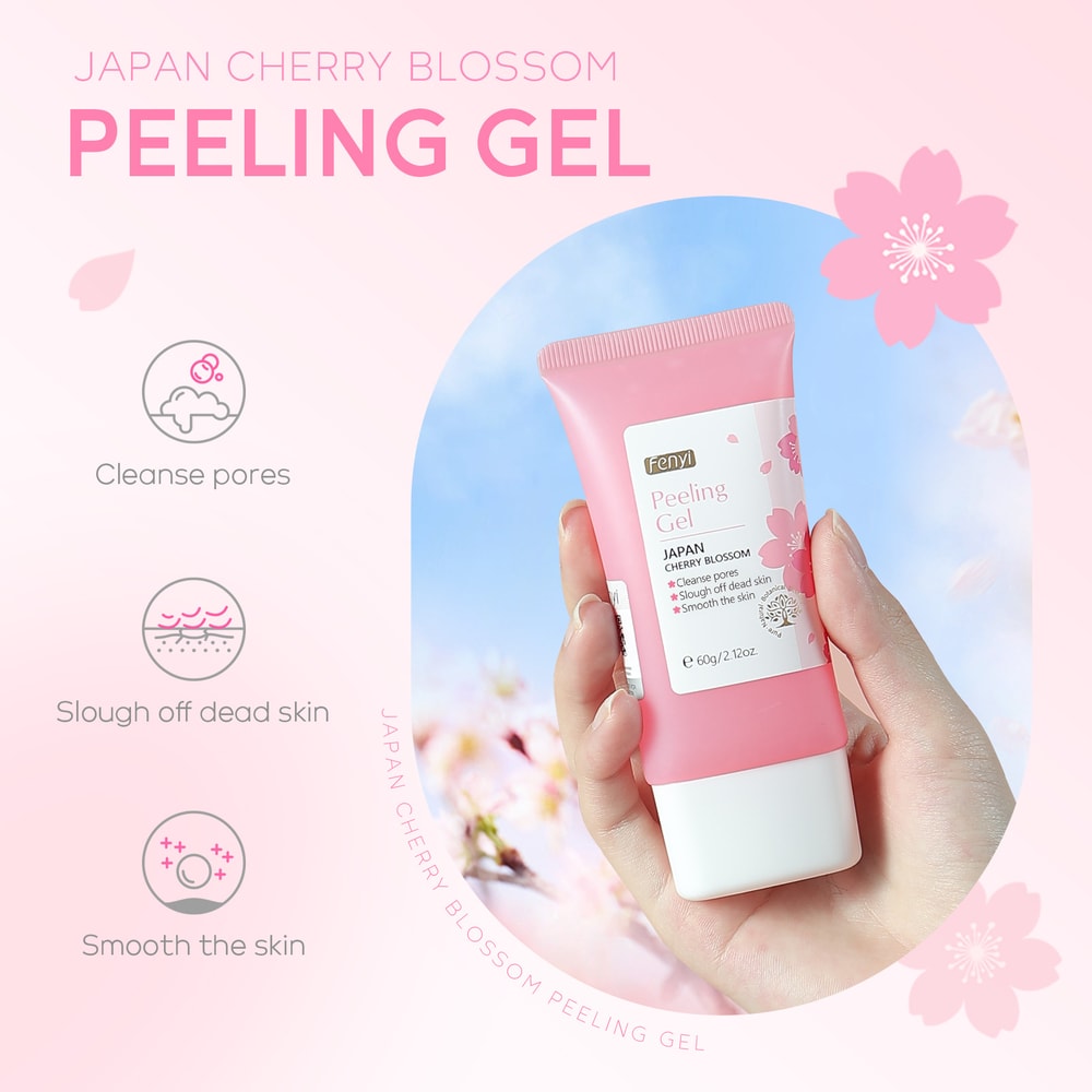 Facial Exfoliating Cherry Blossom Peeling Gel, Moisturizing Tender Body Cleansing Skin Care