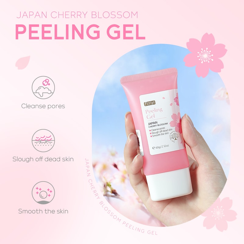 Facial Exfoliating Cherry Blossom Peeling Gel, Moisturizing Tender Body Cleansing Skin Care