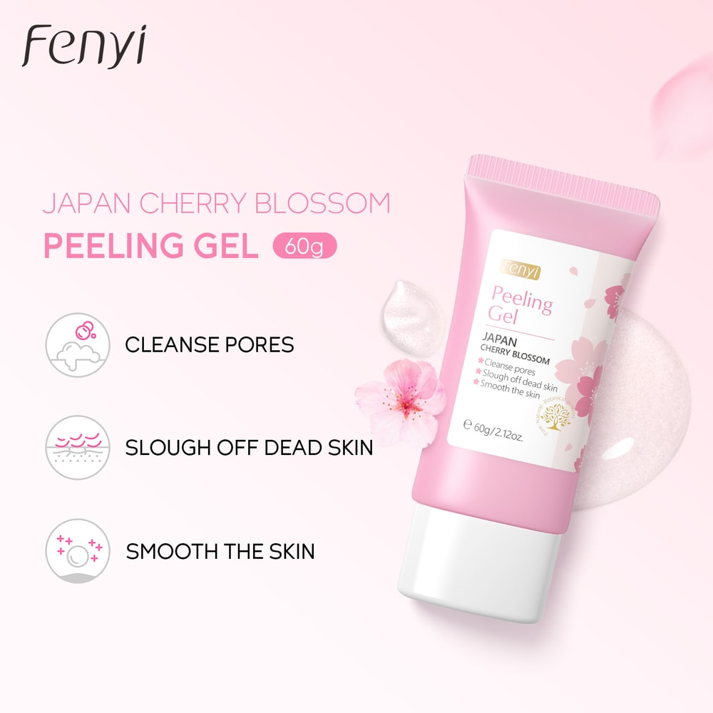 Facial Exfoliating Cherry Blossom Peeling Gel, Moisturizing Tender Body Cleansing Skin Care
