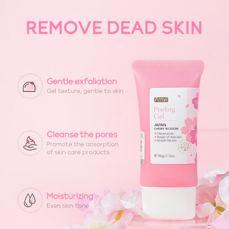 Facial Exfoliating Cherry Blossom Peeling Gel, Moisturizing Tender Body Cleansing Skin Care