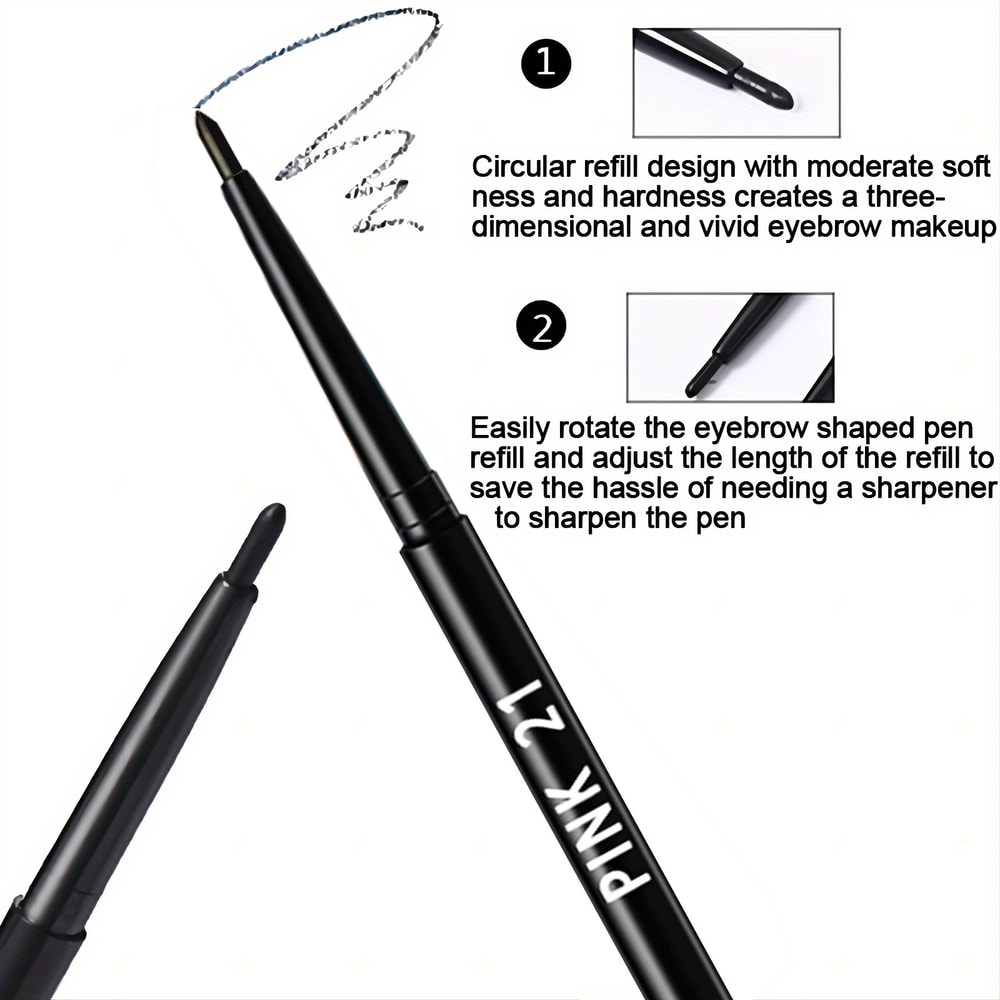 Smudge-Proof Eyeliner Pencils, Waterproof and Sweatproof with Easy Twist Feature