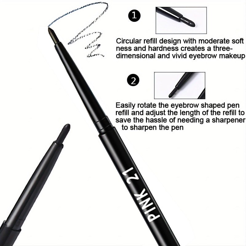 Smudge-Proof Eyeliner Pencils, Waterproof and Sweatproof with Easy Twist Feature
