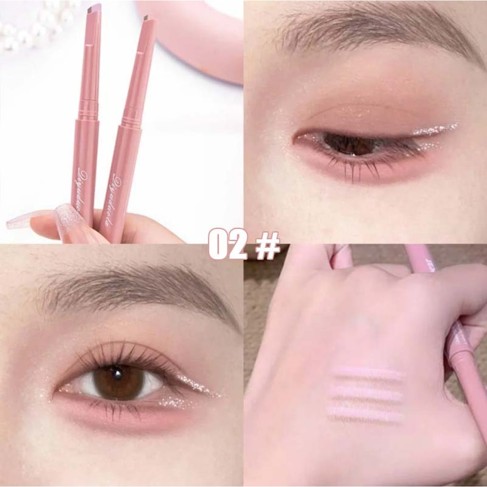 Natural Dual-Color Lying Silkworm Aegyo Sal Pencil, Waterproof Under-Eye Highlighter and Contour Makeup Pen