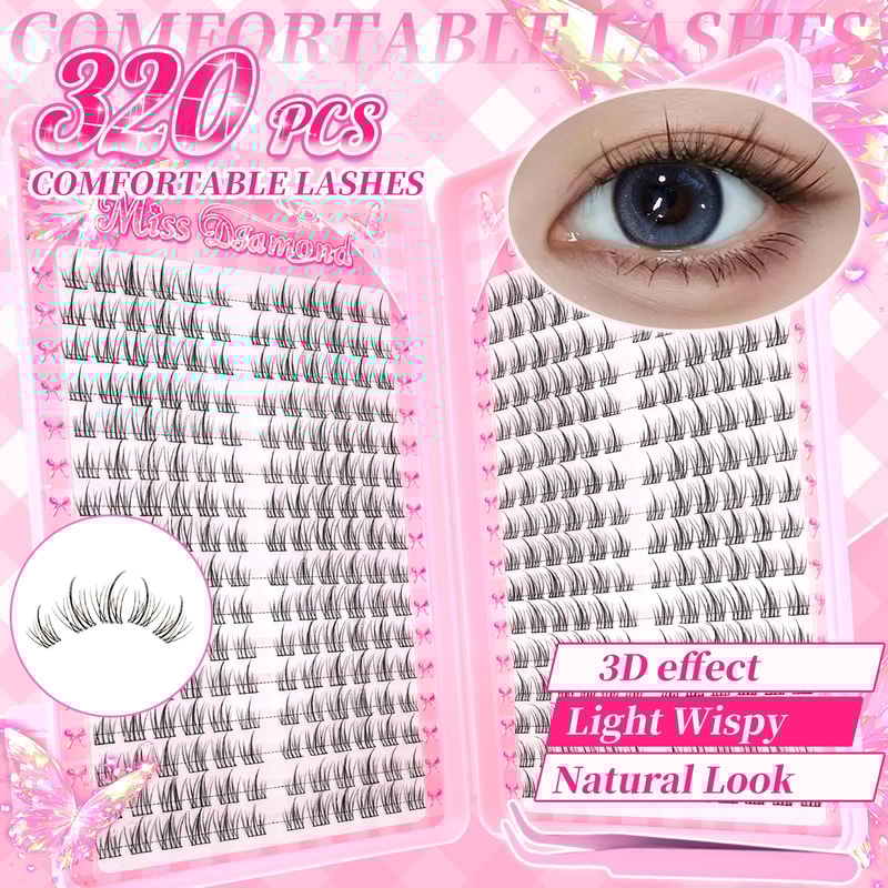 Reusable Cluster False Eyelashes, C-Curl, Sunflower Style for Beginners