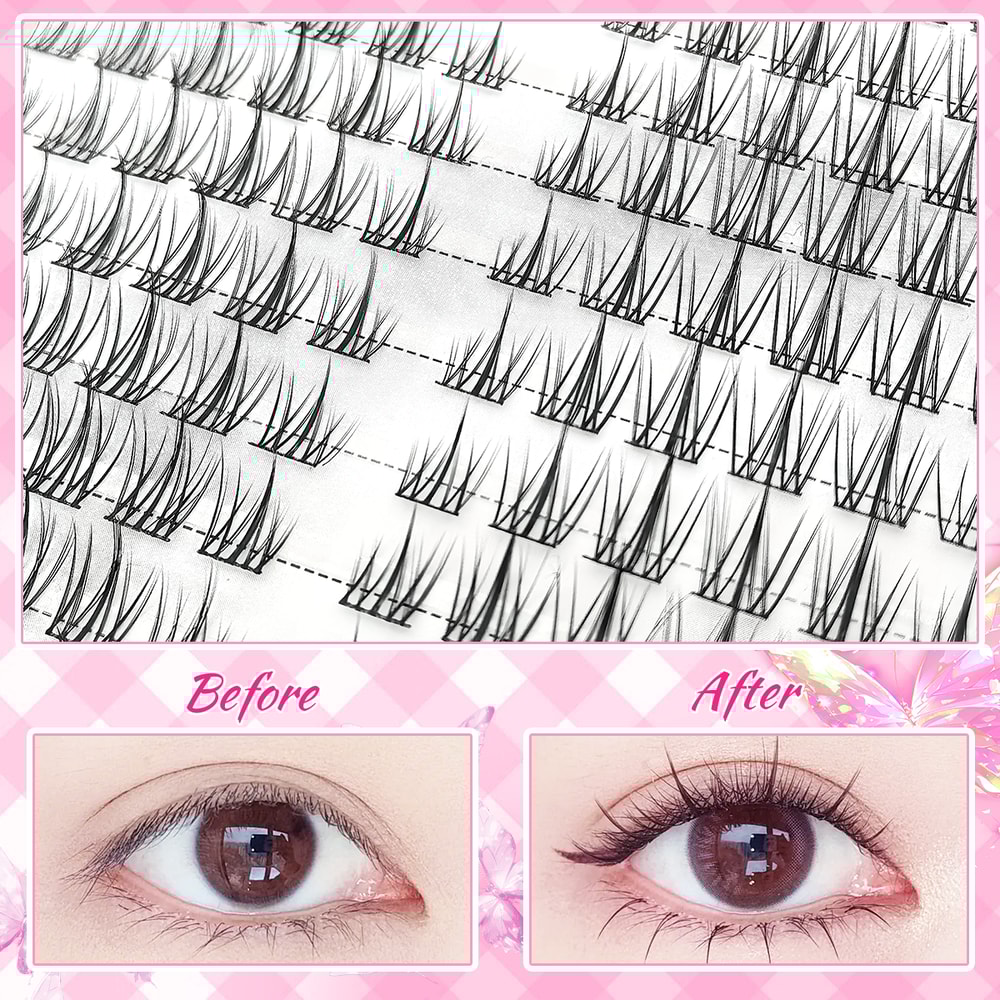 Reusable Cluster False Eyelashes, C-Curl, Sunflower Style for Beginners