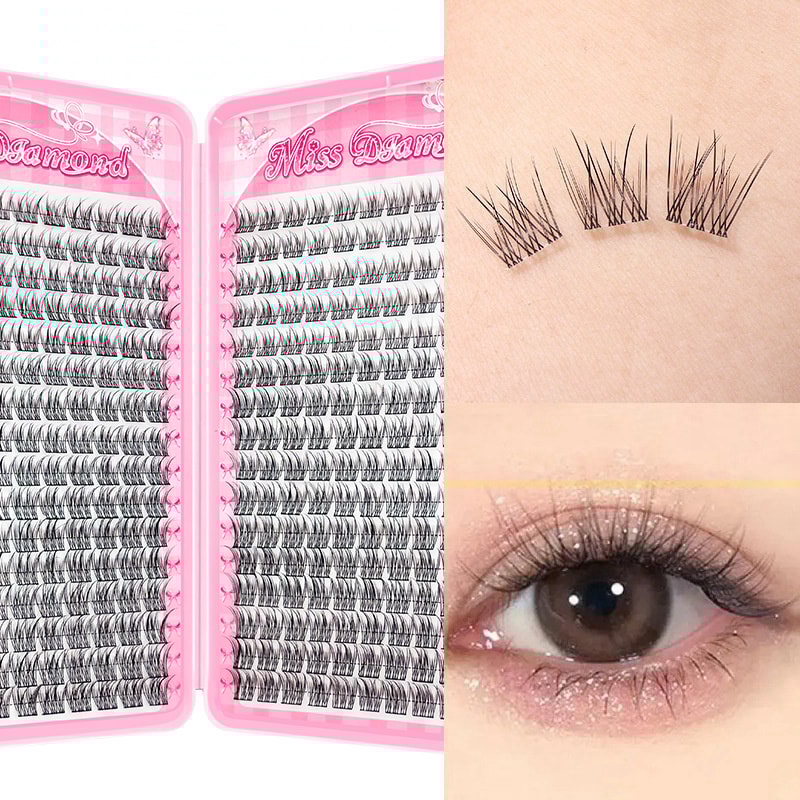 Reusable Cluster False Eyelashes, C-Curl, Sunflower Style for Beginners