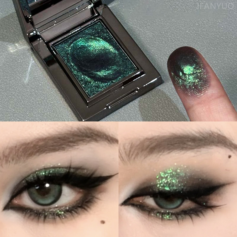 Fine Chameleon Dark Green Eyeshadow Mashed Potato Sparkling Pearlescent Palette For Brightening Mak 0