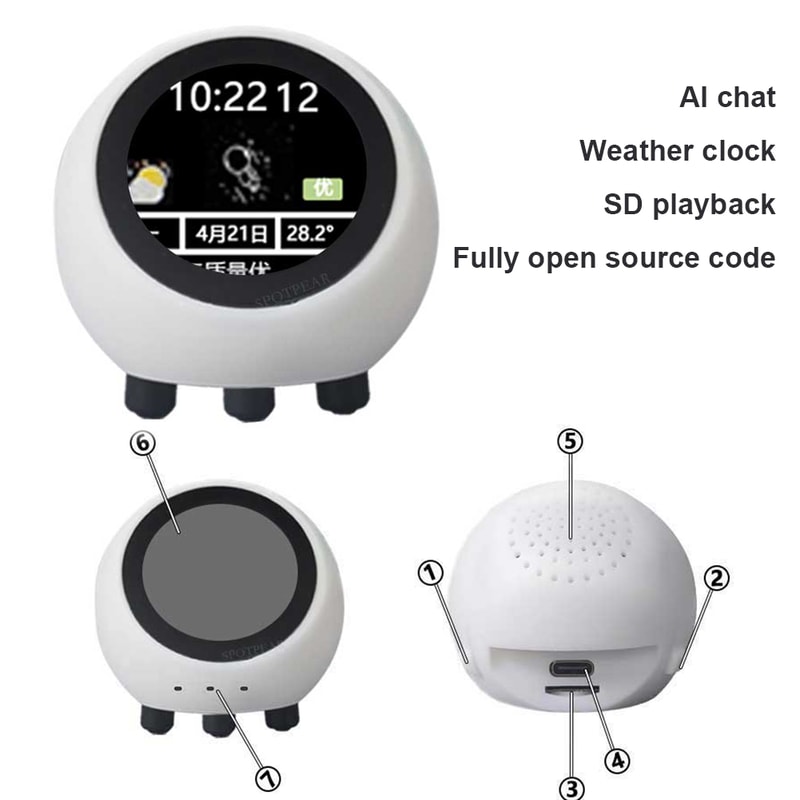 Development Board Clock, AI Voice Chat Robot Ornament, Modern Decor