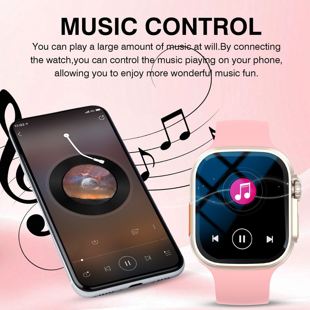 Waterproof Smartwatch with Wireless Call and Fitness Clock Health Monitor for Men and Women