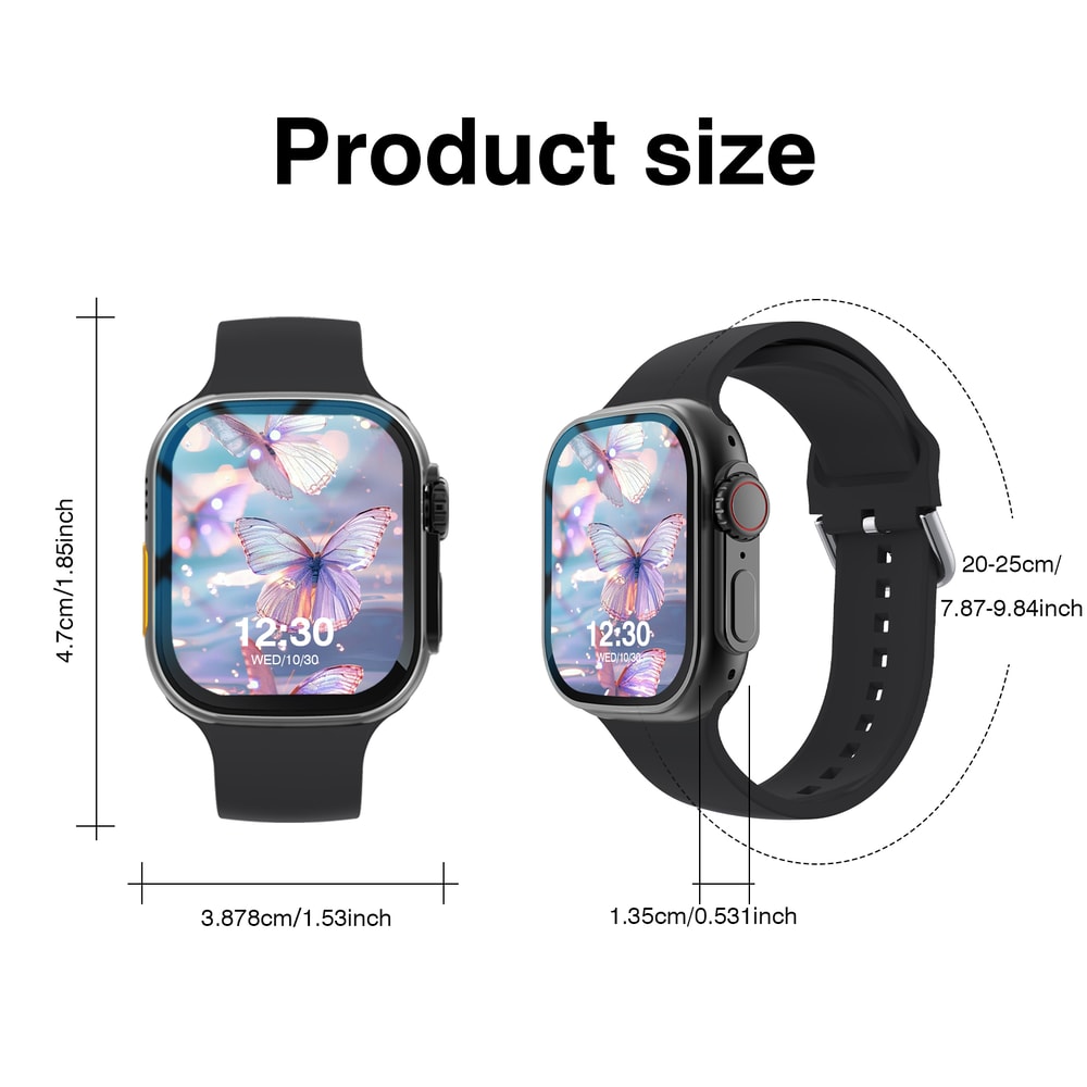 Waterproof Smartwatch with Wireless Call and Fitness Clock Health Monitor for Men and Women