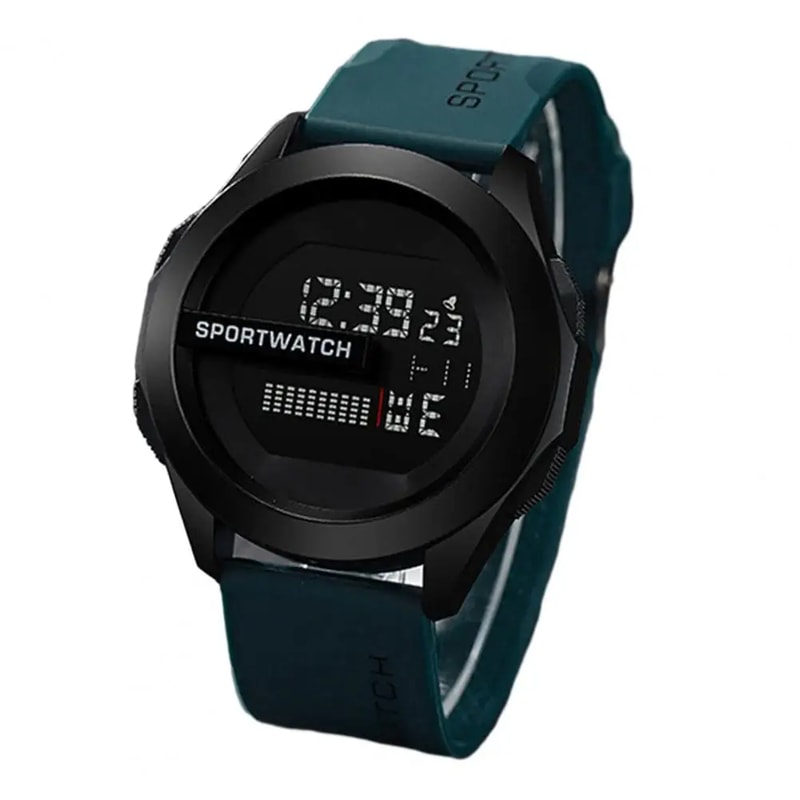 Waterproof Fitness Sport Watch, LED Digital Alarm Clock for Men, Multifunctional Male Clock