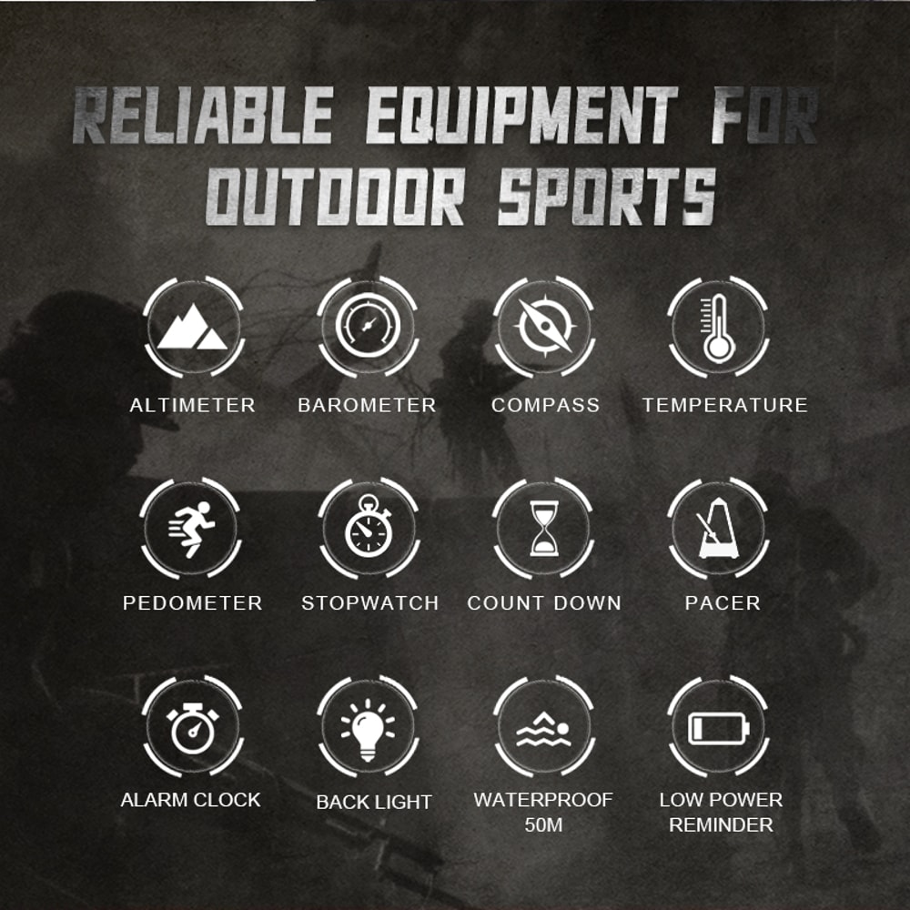 Outdoor Sport Watch With Altimeter Barometer Compass For Running Swimming And Fitness Tracking 2