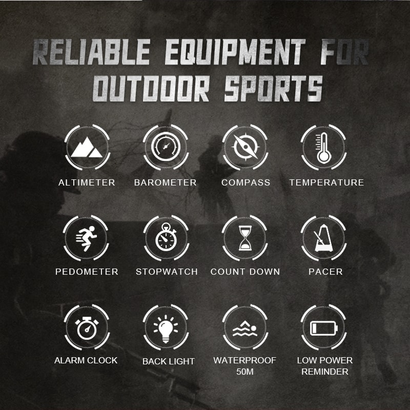 Outdoor Sport Watch With Altimeter Barometer Compass For Running Swimming And Fitness Tracking 2