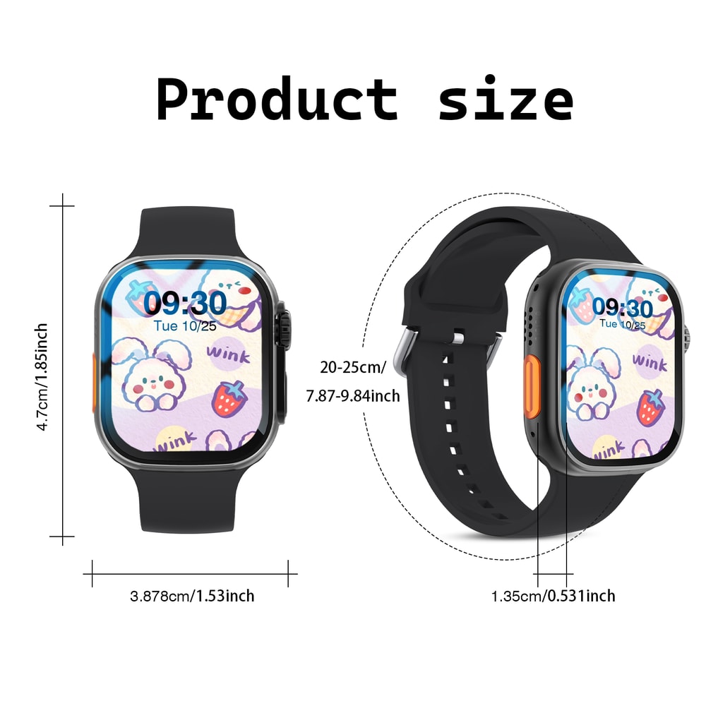 Unisex Smart Watch with High-Definition Screen, Wireless Calls, Sports Modes, Music Control, Message Alerts
