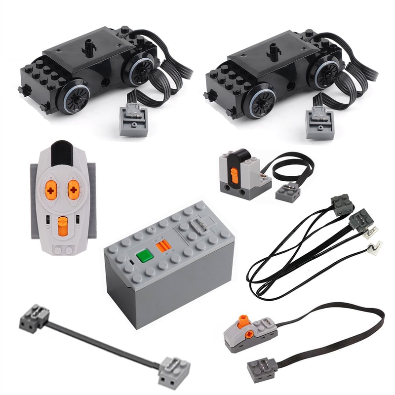 Train Track Motor Battery Box Receiver Control Set Tech Power Function Parts for Building Blocks Christmas Gift