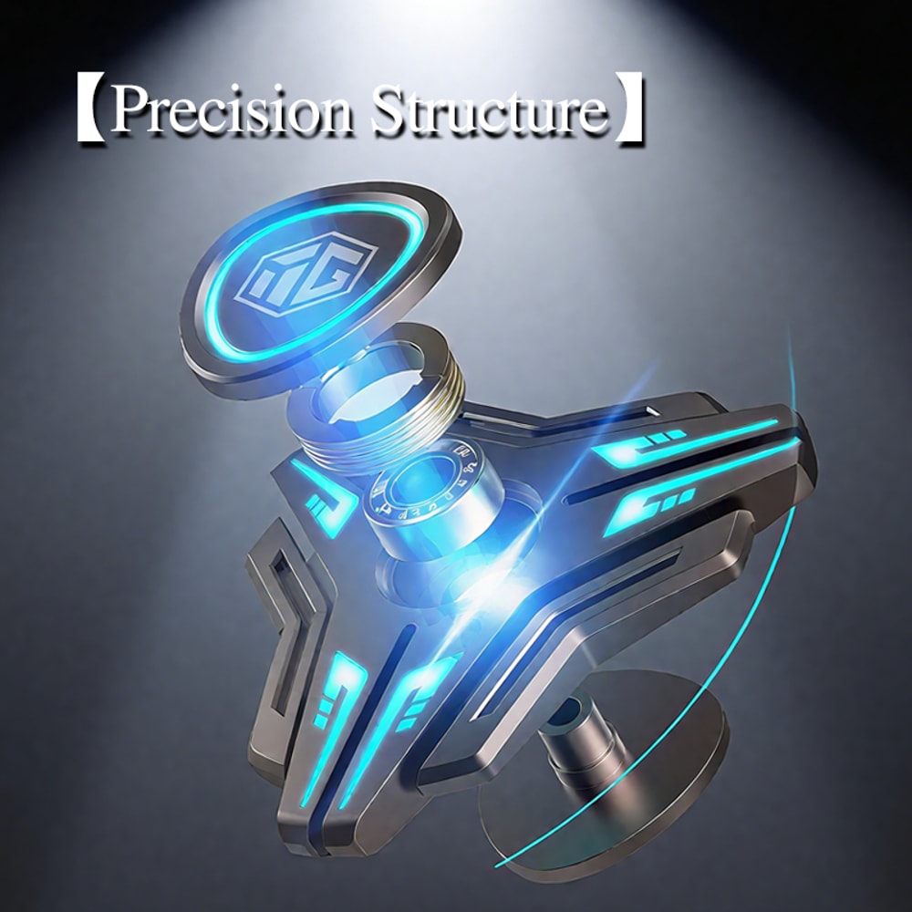 High Speed Metal Gyro Spinner, Smooth Bearings, Alloy Light Up Office Toy for Stress Relief