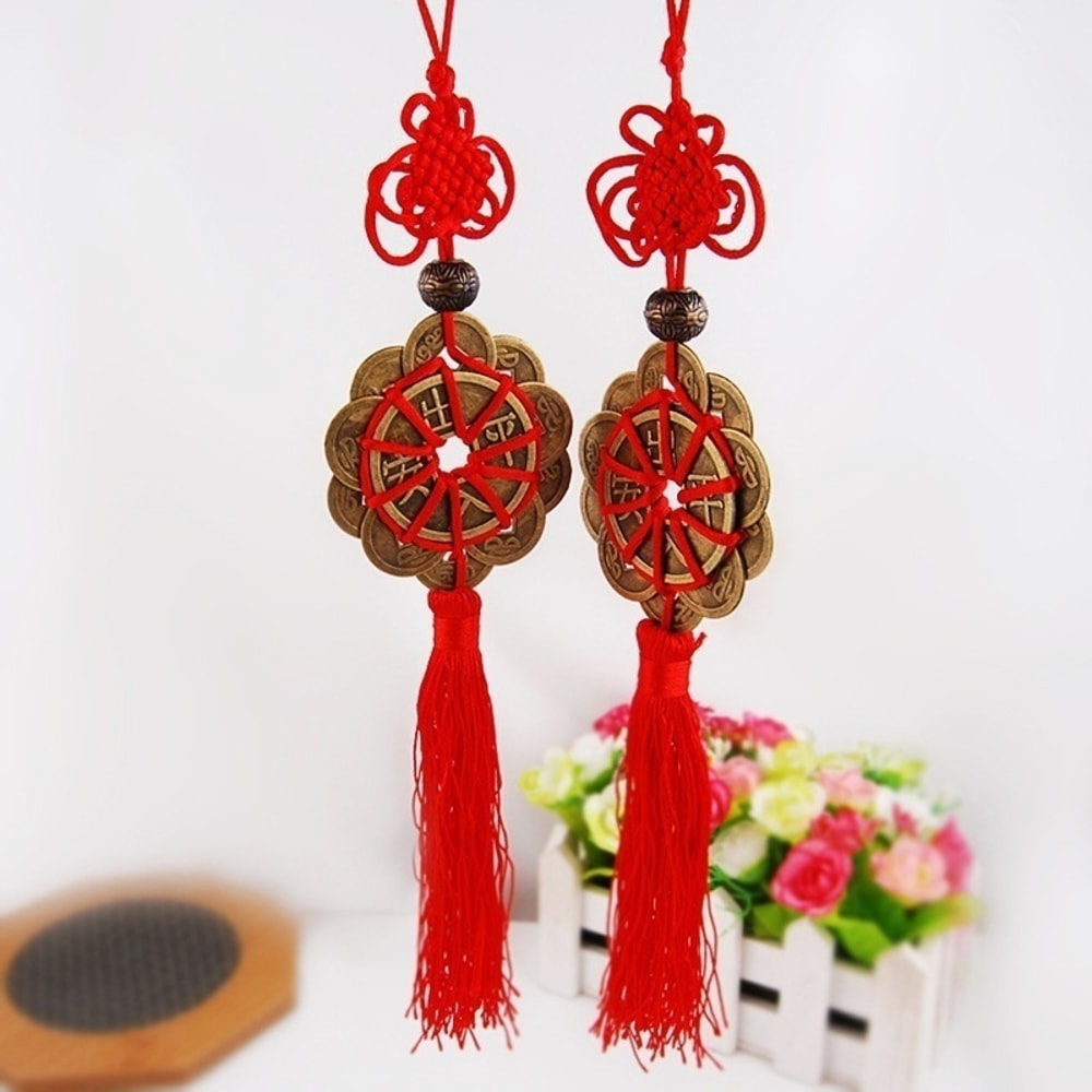Feng Shui Ancient China Coins for Prosperity, Protection, and Good Luck, Wall Hanging Room Decor for Home Supplies
