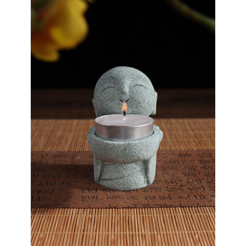 Retro Little Monk Candle Holder Base, Perfect Home Decor for Dining Table and Study Desktop Ornament