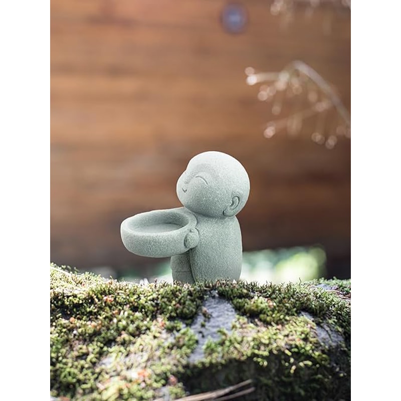 Retro Little Monk Candle Holder Base, Perfect Home Decor for Dining Table and Study Desktop Ornament