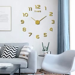 home decor items for bedroom, aesthetic wall clock in dark, noiseless living room clock