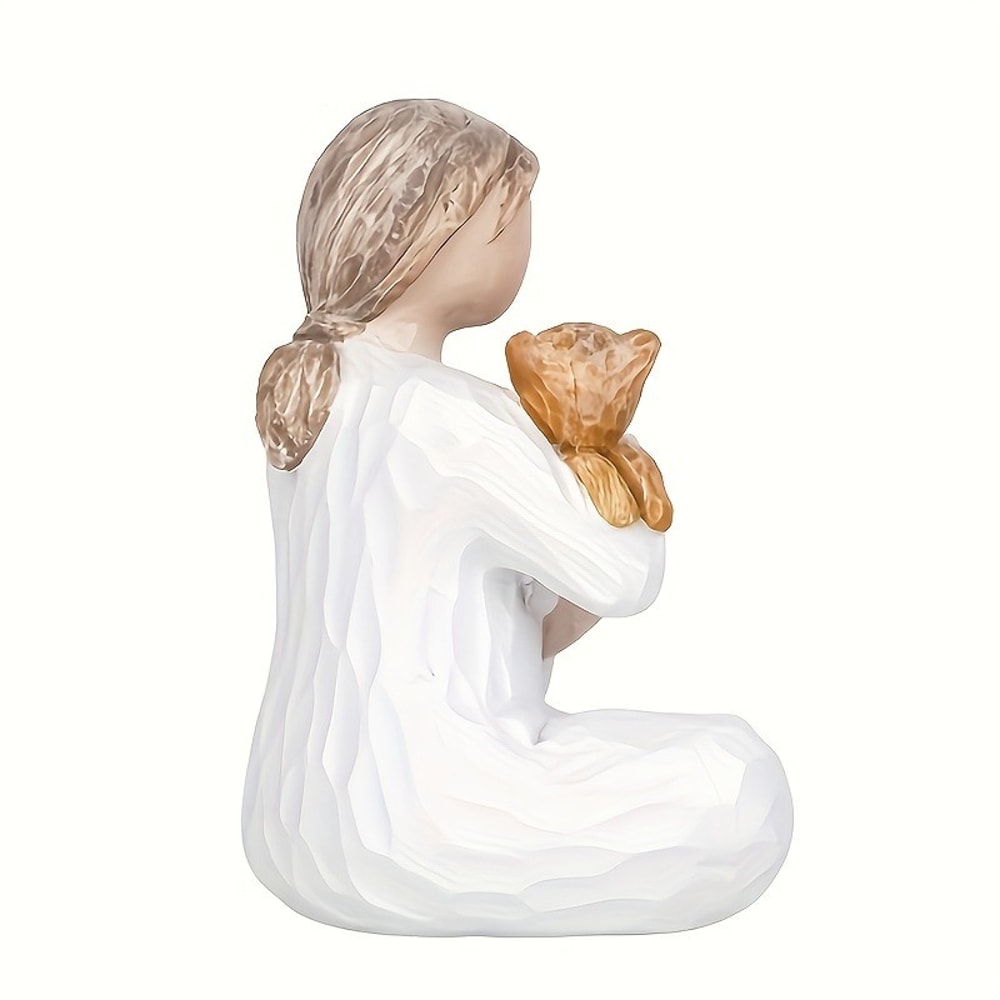 Pet Memorial Resin Angel Cat Statue for Living Room, Bedroom, Thanksgiving Gift Decoration