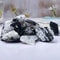 Black Tourmaline Stone, White Quartz Crystal Specimen for Home Decoration, Healing Ore and Irregular Stone Mineral