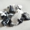 Black Tourmaline Stone, White Quartz Crystal Specimen for Home Decoration, Healing Ore and Irregular Stone Mineral