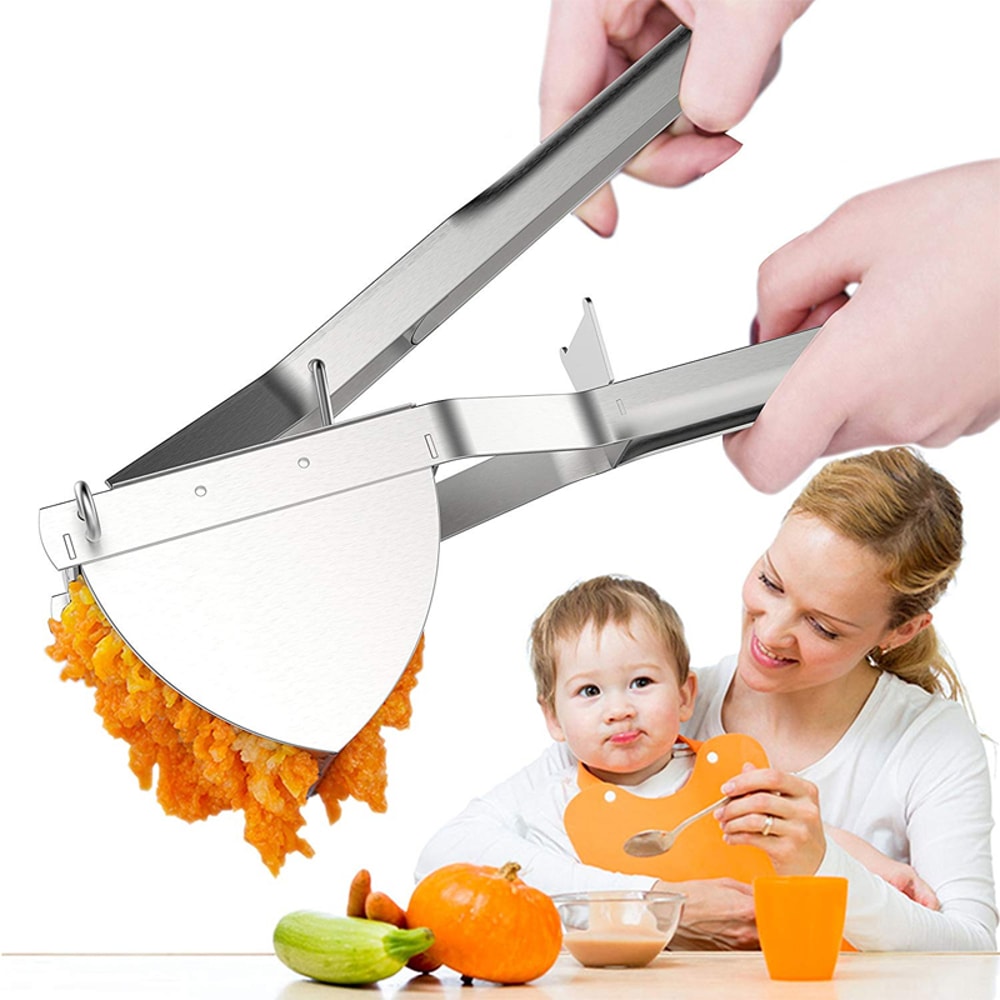 Heavy Duty Potato Ricer Masher, Stainless Steel Potato Ricer for Baby Food, Fruit and Vegetable Juicer