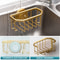 Rustproof Aluminum Sink Caddy for Sponge and Brush, TAILI Gold Holder with Strong Suction Cup