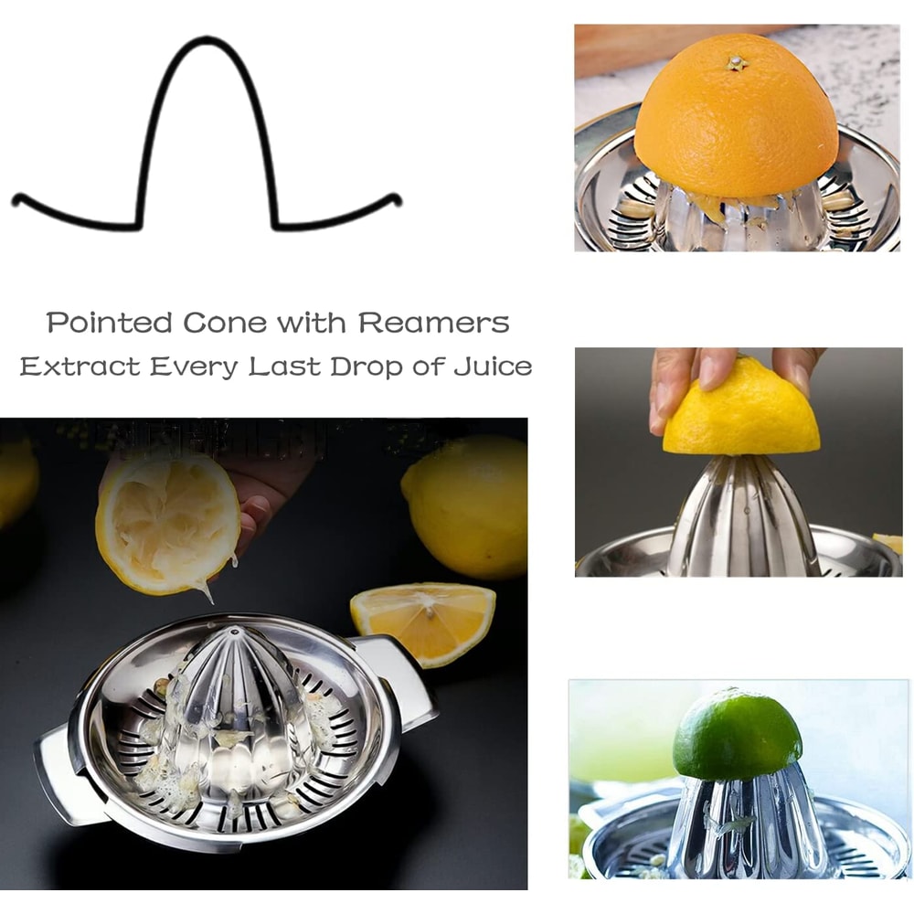 Manual Stainless Steel Lemon Squeezer, Juicer for Orange & Lemon, Fruit & Vegetable Reamer, Kitchen Tool