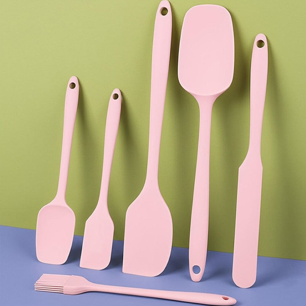 All-In-One Silicone Spatula Set for Cake Frosting, Baking, Oil Brush & Butter Spatula