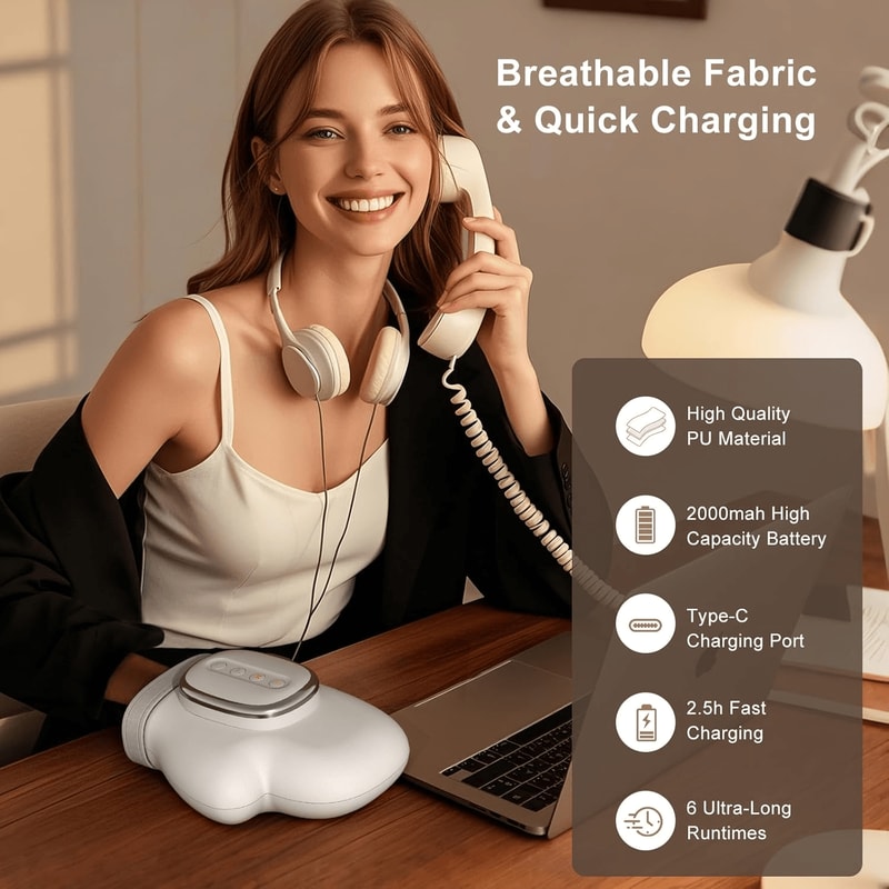 Hand Massager With Heat Compression Electric Finger Wrist Massager With Kneading Rollers Vibrating 1