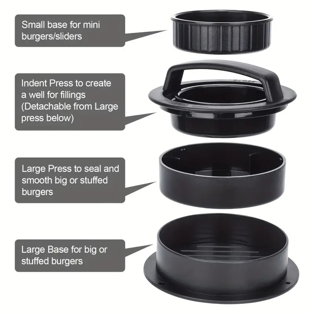 Premium Burger Press Stuffed Burger Maker With Hamburger Patty Mold For Perfect Patties 3