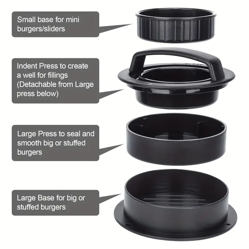 Premium Burger Press Stuffed Burger Maker With Hamburger Patty Mold For Perfect Patties 3