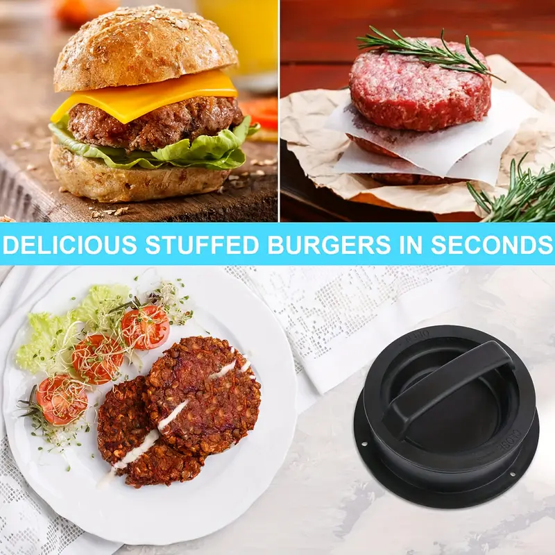Premium Burger Press Stuffed Burger Maker With Hamburger Patty Mold For Perfect Patties 4
