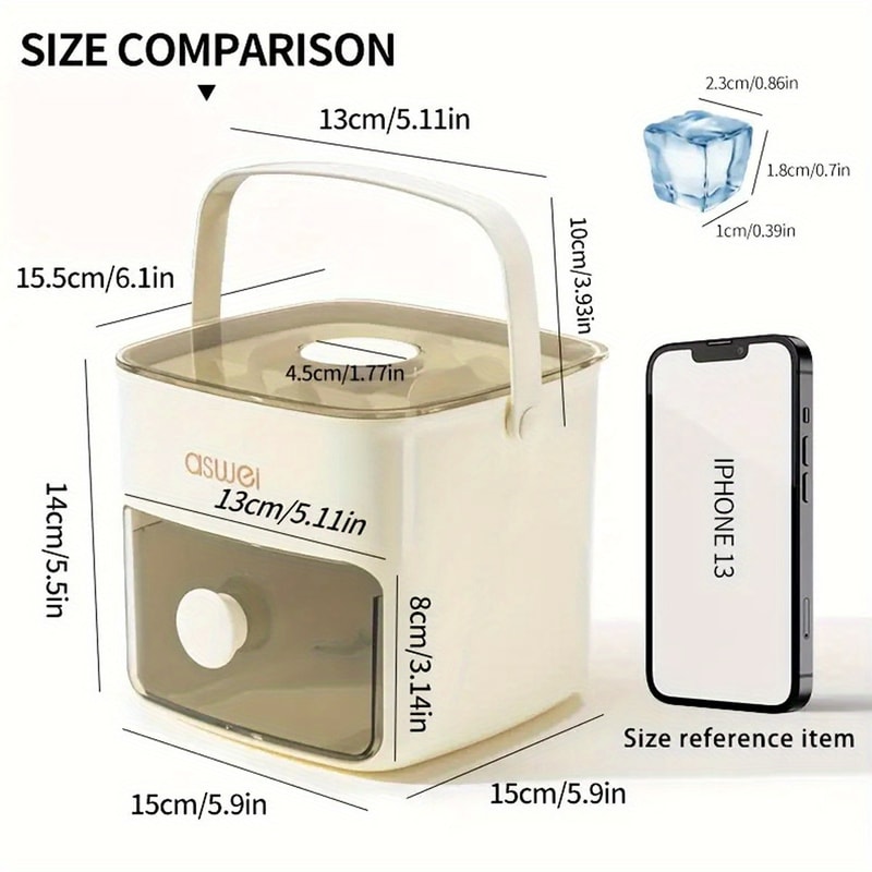Cube Ice Maker With Lid Easy Release Silicone Ice Cube Tray And Storage Bin 5