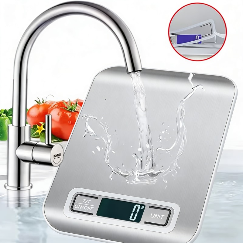 PrecisionChef Digital Kitchen Scale with LED Display & Stainless Steel Platform