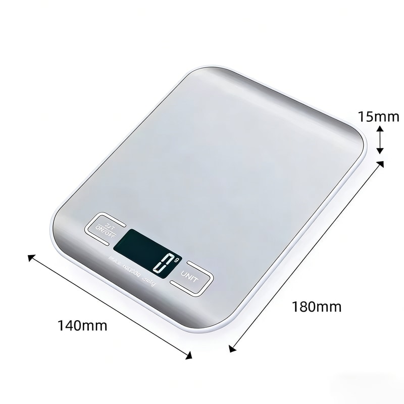 PrecisionChef Digital Kitchen Scale with LED Display & Stainless Steel Platform