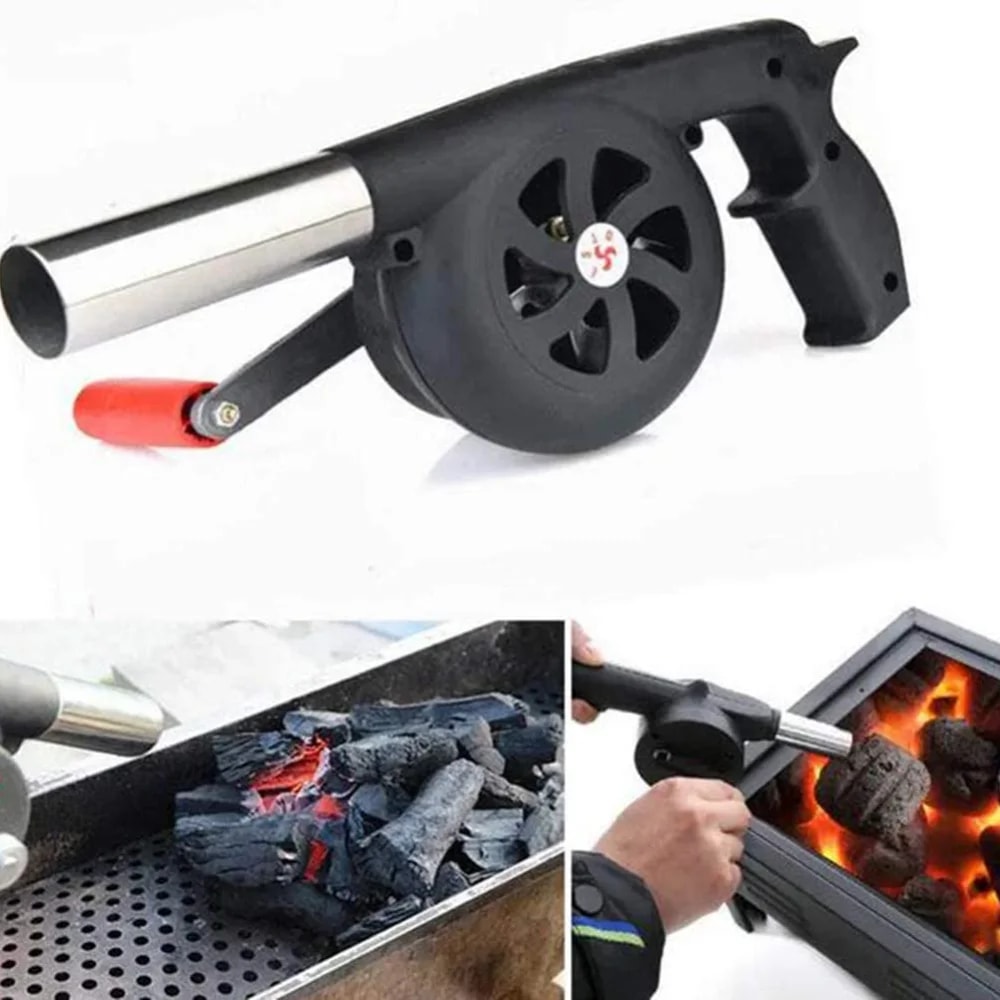 Portable Hand Crank BBQ Fire Blower Fan For Grilling Camping Outdoor Cooking 1