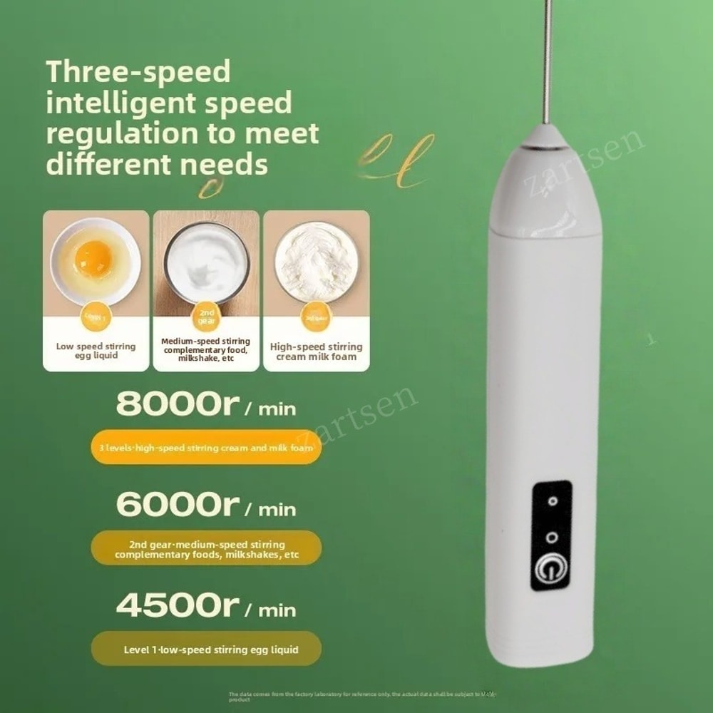 Rechargeable USB C Milk Frother Wand For Coffee Cappuccino Cream 4