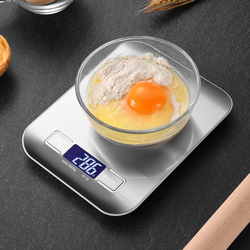 Smart Precision Digital Kitchen Scale 5kg Stainless Steel Food Weighing Scale 0
