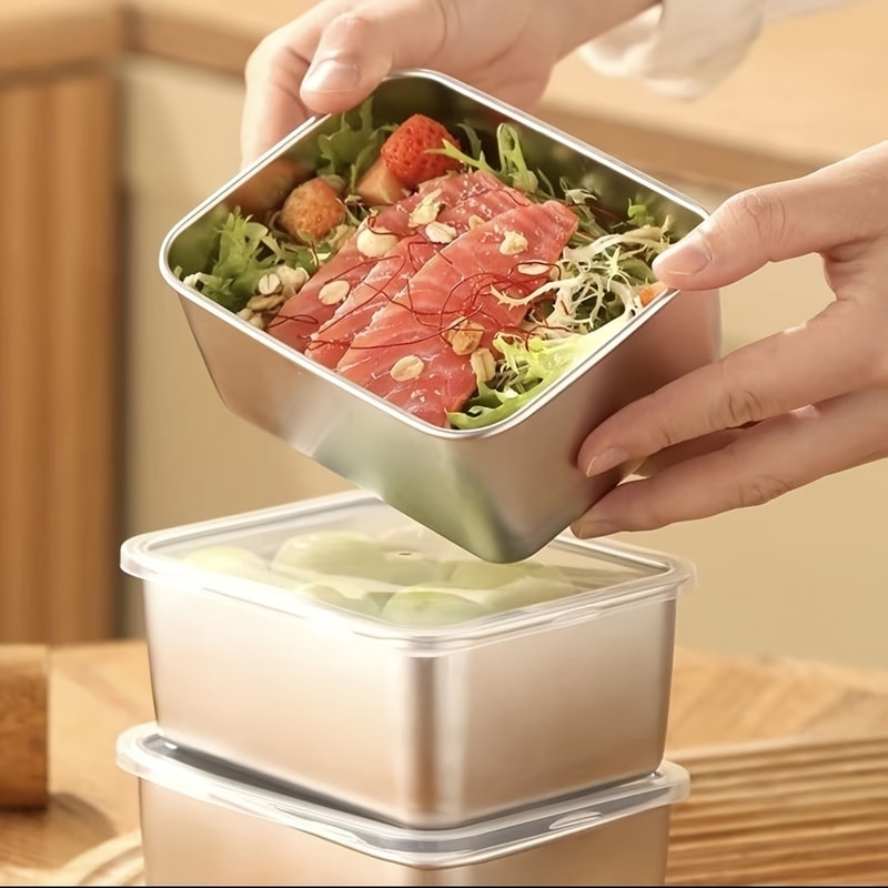 FreshLock Stainless Steel Lunch Container Set Leakproof Food Storage Boxes With Lids 3