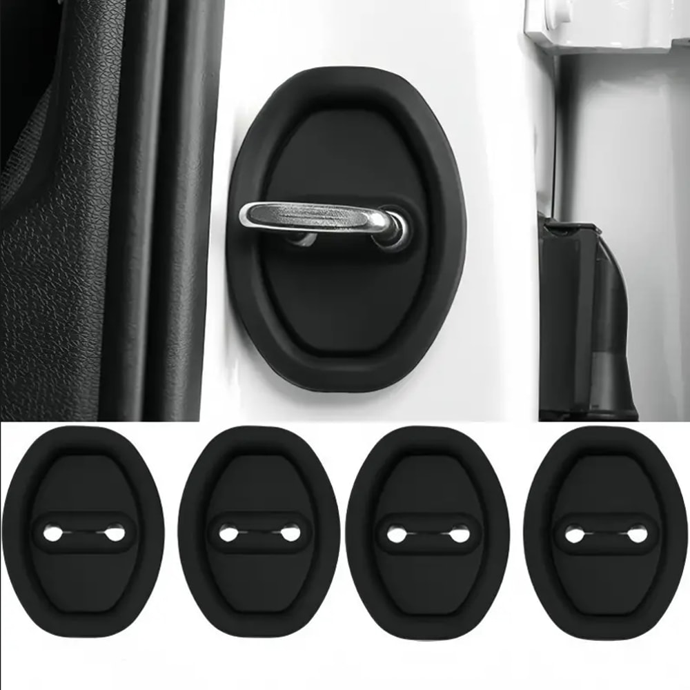 SilentGuard Car Door Lock Protector Pads Pack Shock Absorbing Anti Collision Sleeves 1