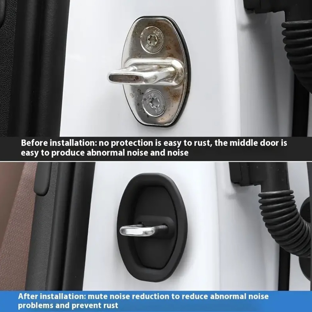 SilentGuard Car Door Lock Protector Pads Pack Shock Absorbing Anti Collision Sleeves 3