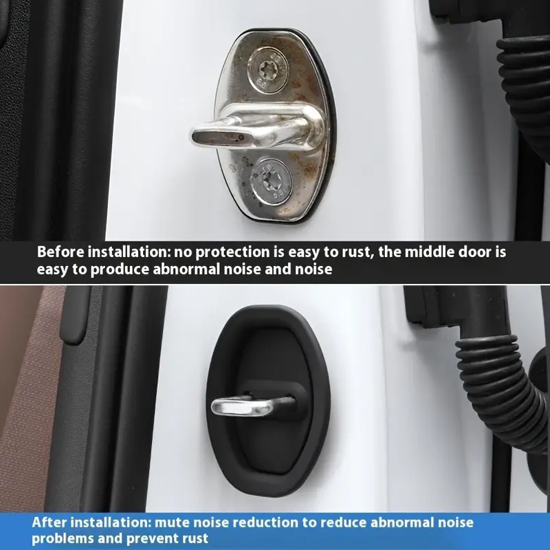 SilentGuard Car Door Lock Protector Pads Pack Shock Absorbing Anti Collision Sleeves 3