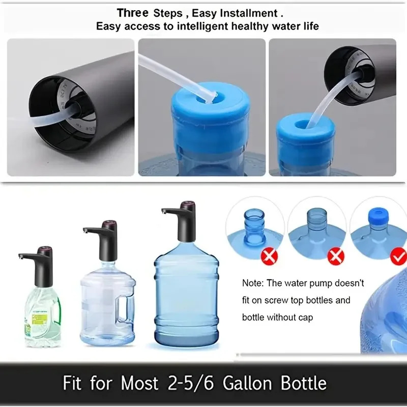 HydraFlow USB Rechargeable Gallon Water Dispenser Pump for Home, Office & Campings